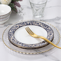 Assiettes de restaurant, services de table en porcelaine, vaisselle en porcelaine fine, assiette en céramique personnalisée, plat de cuisson rectangulaire en céramique pour hôtel