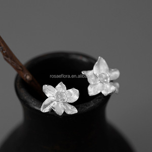 Pendientes de Flor de Narciso Rosaeflora "Comienza a Amarte a Ti Mismo", Plata de Ley 925 Auténtica, Joyería Fina - Product Image 2