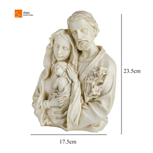 Fábrica al por mayor Color marfil poliresina religiosa Virgen María San José estatuas Sagrada Familia estatuilla resina artesanía arte modelo - Product Image 2