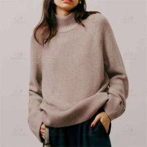 Pullover a girocollo Casual in cotone 100% cotone <span class=keywords><strong>lana</strong></span> Cashmere manica svasata girocollo da donna - Product Image 3