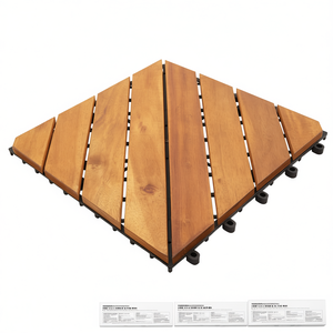 Baldosas de Madera de Acacia de 11.8x11.8 Pulgadas, Cuadradas, Encajables, de Primera Calidad, para Pisos Exteriores - Product Image 1