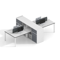 Muebles de Oficina Ejecutivos Modernos Modulares de 2/4/6 Plazas, Escritorio de Trabajo Portátil de Madera para Gerentes