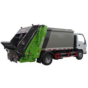 Camión de Recolección de Basura Isuzu Diésel 4x2 Pequeño, con Elevador Hidráulico Manual, Brazo de Gancho, Motor y Caja de Cambios, Camiones Compactadores Usados de 16-18 m³ Euro - Product Image 1