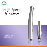 Pièce à main dentaire à grande vitesse en acier inoxydable-Fibre optique LED, rétraction zéro 6 trous couplage rapide pour la chirurgie