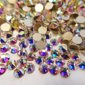 하이 퀄리티 16 패싯 컷 슈퍼 반짝이 크리스탈 다이아몬드 유리 돌 3D 비 핫픽스 플랫 백 네일 아트 모조 다이아몬드