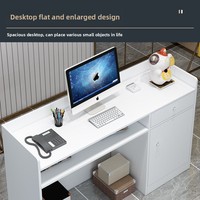 Comptoir de caisse simple et moderne en MDF avec rangement pour magasins de vêtements, restaurants, salons de beauté, bureaux d'accueil