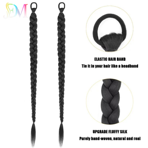 Doux Cool Dreadlocks boxe torsion tresse couleur unie cheveux accessoires perruque haute queue de cheval torsion longue tresse Simulation cheveux - Product Image 2