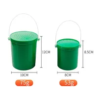 LUSHAZER Seau à appâts de pêche Conteneur à appâts vivants avec couvercle Portable Worm Minnow Storage tank Outdoor Carp Bass Trout Accessories