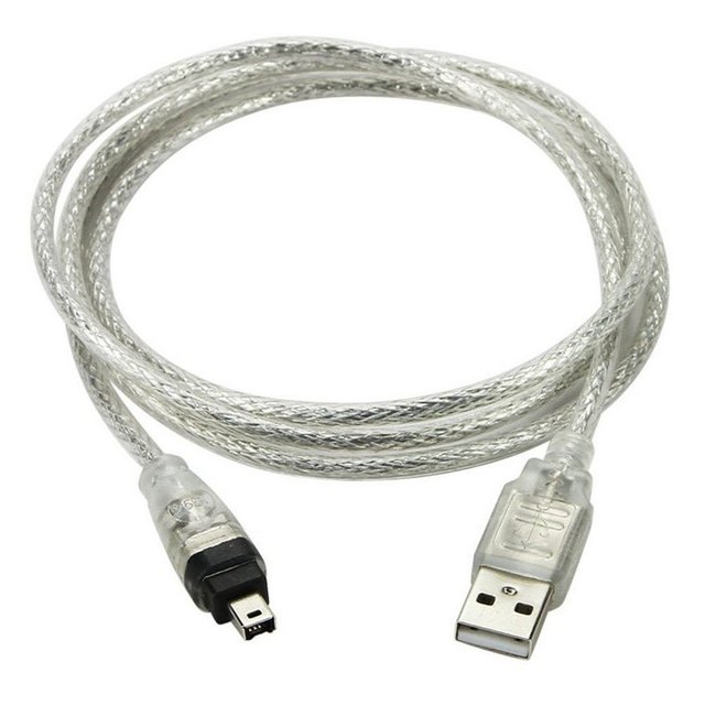 USB Male to Firewire IEEE 1394 4 Pin Male ILink Adapter Cord Cable for DCR-TRV75E DV