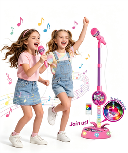 Micrófono de Juguete MP3 con Soporte para Karaoke con Luz Intermitente, Función de Cantar y Reproducir Música para Niños - Product Image 3
