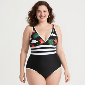 Bañador de una pieza de talla grande para mujer, trajes de baño con Control de barriga, traje de baño fruncido frontal torcido, ropa de playa 4XL, <span class=keywords><strong>Bikinis</strong></span> - Product Image 2