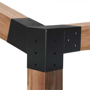 Pergola murale en acier au carbone à 15 degrés pour poteaux <span class=keywords><strong>4x4</strong></span>, <span class=keywords><strong>kit</strong></span> de support de toit, support de pergola de construction à angle à 3 voies - Product Image 2