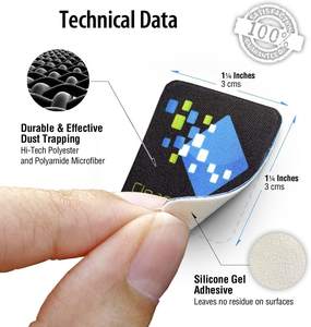 OEMマイクロファイバースクリーンクリーナーステッカー携帯電話用便利なスクリーンクリーニングiPhone小型電子機器タッチ技術ガジェット - Product Image 4