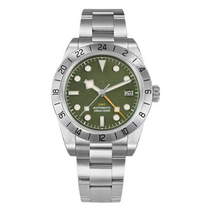 Nuevo Reloj Mecánico Automático GMT de Lujo con Cristal de Zafiro, Bisel de Acero Inoxidable, Revestimiento Superluminoso, para Hombre, 10 ATM - Product Image 5