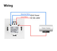 XZJ Commutateur de chauffe-eau intelligent WiFi/App Télécommande Minuterie Économie d'énergie 20A Max. Écran tactile Smart Life pour geyser électrique