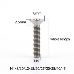 Tits Titan <span class=keywords><strong>ti</strong></span> bu lông m4x8/10/12/15/20/25/30/35/40mm hợp kim titan Torx vít Đầu chìm phẳng cho xe đạp xe máy - Product Image 2