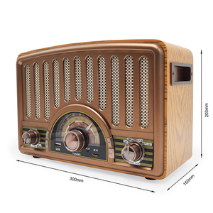 Radio Portátil Retro de Madera Personalizada OEM, Recargable, Inalámbrica, BT, 3 Bandas AM FM SW, Onda Corta, USB, TF, para <span class=keywords><strong>Emergencias</strong></span> y Exteriores - Product Image 1