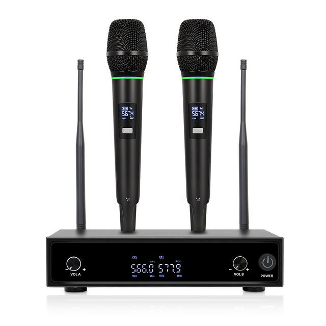 High Quality Pro Audio Wireless Microphone System VHF for Singing for Meetings Weddings and Home KTV Set