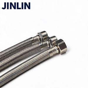 Tubo Flessibile in Gomma EPDM Intrecciato in Acciaio Inox 304 JINLIN, Resistente e Antigoccia, Garanzia di 1 Anno per Rubinetti e WC - Product Image 3