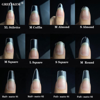 Ongles artificiels à marque privée, capsules en gel X Gelly, faux ongles à presser, capsules en gel souple transparentes à couverture complète