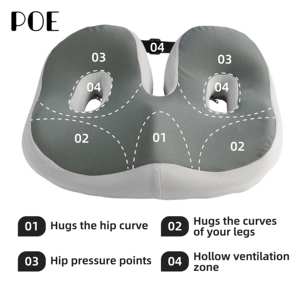 <span class=keywords><strong>Coussin</strong></span> de siège de voiture en mousse à mémoire de forme orthopédique pour chaises de bureau - Ergonomique, lavable, personnalisable avec technique de couture - Product Image 4