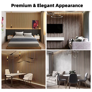 แผ่นอะคูสติกไม้กันน้ำ WYC รุ่นพัฒนา แผ่นดูดซับเสียงทันสมัยขายดีที่สุด สำหรับห้องนั่งเล่น ห้องนอน โรงแรม - Product Image 4