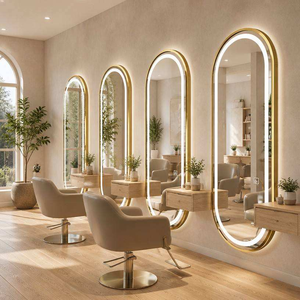 Juego de Sillas de Peluquería Modernas de Lujo en Color Negro con Carrito de Almacenamiento y Muebles para Salón de Belleza para Barbería - Product Image 6
