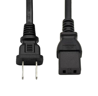 Hochleistungs-2-Pin-Flachstecker IEC C9 Stromkabel-Verlängerungskabel für Laptop, DVD-Player, Haushaltsgeräte, 1,5 m, 100 % Kupfer