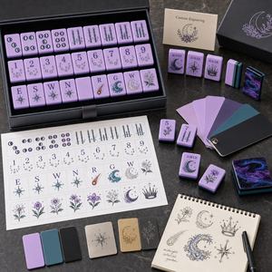 Tuiles de Mahjong Américaines en Acrylique Gravées, Modernes et Portables, Ensemble de 160 Pièces, Fabricant Personnalisé avec Étiquette Privée - Product Image 5