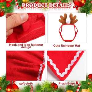 Christmas Outfit Reindeer Hat and Cape Lawn Porch Clothes Xmas Plastic Goose Costume for Outdoor Art Decoration - Product Image 3