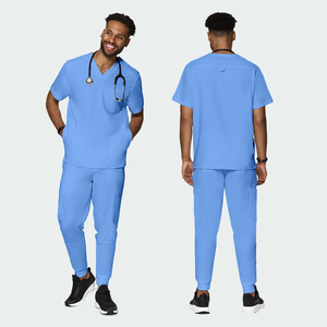 Ensembles de gommages médicaux masculins respirants en polyester spandex les plus vendus fabrication en gros d'uniformes pour hommes gommage d'infirmière en tissu doux - Product Image 2