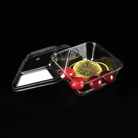 Vente en gros d'usine 200ml carré P.S. Boîte à dessert en plastique avec couvercle, gobelet à crème glacée, boîte à collation, bol à dessert transparent de qualité alimentaire