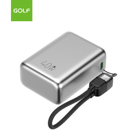 Chargeur de batterie au lithium portable, prix de gros, OEM personnalisé, écran LCD, charge rapide PD 35W, câble intégré, batterie externe 10000mAh
