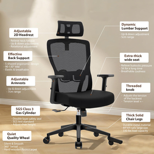 Silla Ejecutiva Moderna de Respaldo Alto, la Mejor Silla de Oficina Ergonómica de Malla con Reposacabezas - Product Image 6