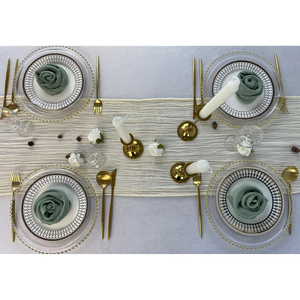 Servilletas de tela de lino 100% hechas a mano servilletas desechables bordadas rústicas para uso diario y de boda estilo moderno - Product Image 1