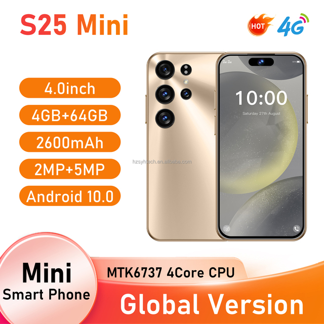 2026 New S25 Mini Smart Phone 4.0-inch 4+64GB 2600mAh Battery HD Camera Global Version Dual SIM 3G/4G Android Mini Phone