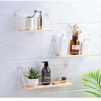 Étagère murale en fer, panier de rangement sans perçage pour salon, cuisine ou salle de bain