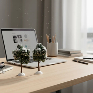 Cây thông Noel nhân tạo SANWEI mini hình tròn, chất liệu gỗ tuyết tùng, trang trí nhỏ, có đế, tự đứng được, dùng cho tiệc tùng và ngày lễ - Product Image 5