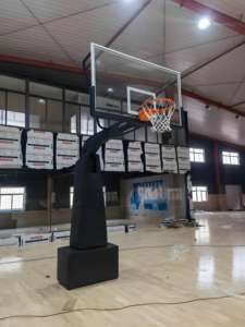 Support de basket-ball pliable et réglable, robuste, avec panneau arrière en verre trempé - Gain de place et portable pour un usage domestique/loisirs - Product Image 3