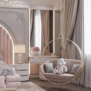 Mobilier de <span class=keywords><strong>jardin</strong></span> extérieur moderne et chaud <span class=keywords><strong>Chaise</strong></span> balançoire <span class=keywords><strong>Chaise</strong></span> <span class=keywords><strong>suspendue</strong></span> en métal en plastique en forme d'oeuf Balançoire de patio - Product Image 3