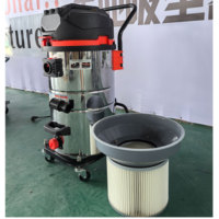 Aspirateur industriel à baril unique 70L, forte aspiration 21kPa, débit d'air 320m³/h, machine de nettoyage de poussière industrielle