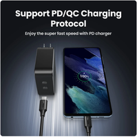 Kabel pengisi daya cepat, UGREEN PD100W 5A USB C ke USB C kabel pengisian daya Cepat 5A Tipe C kabel cangkang TPE untuk iPhone 15 MacBook hitam kabel bahan PVC