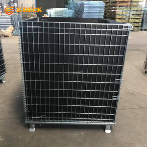 Opvouwbare Stijve Gegalvaniseerde Stapelbare Opvouwbare Opvouwbare Opslagcontainers Met Draadgaas - Product Image 1