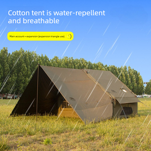 Tenda Tiup Kapas 6,3+7,2 Meter Persegi (M2) dengan Kanopi Tambahan untuk Berkemah & Tenda Atap Luar Ruangan, Tenda Keluarga 6 Orang - Product Image 2