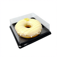 Boîte d'emballage carrée transparente en plastique de qualité alimentaire pour gâteaux, bonbons, brownies, tiramisu, desserts et donuts, couleur personnalisable