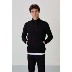 Conjunto Deportivo Herbert Negro con Cuello Alto para Hombre, Ropa Deportiva Cómoda de Mezcla de Algodón de Air Jones - Modelo 85233 - Product Image 2