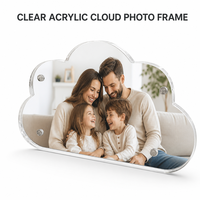 Cadre photo en acrylique transparent, design personnalisé, pour affichage commercial, vente en gros, cadre photo en acrylique transparent en forme de nuage personnalisé