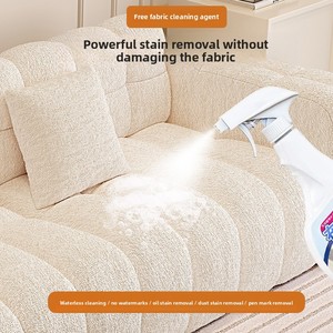 Living Room Small Apartment 2025 New Style Rental Unit Creamy Sectional <strong>Sofa</strong> Three Seat Velvet-like Solid Wood <strong>Elephant</strong>-Ear - Product Image 3