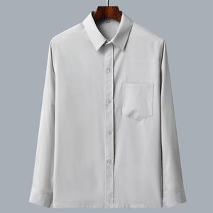 Dad's Long Sleeved Shirt Middle-aged Ice Silk Casual Shirt Spring and Summer Clothes <strong>Elderly</strong> Men's Top Summer Thin - Product Image 3