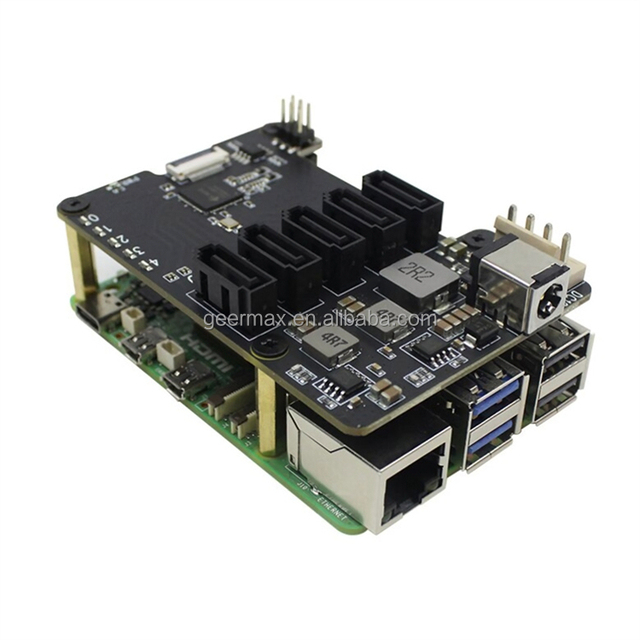 Raspberry Pi 5 PCIe SATA Hard Drive X1009 Expansion Board 12V DC Support 5 Devices HAT+STANDBY Data Storage Development Kits